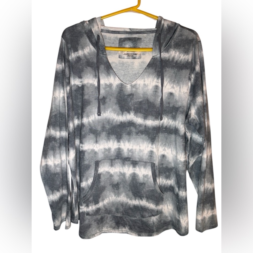 Gray/blue Tie-Dye Women's Hoodie Sweater